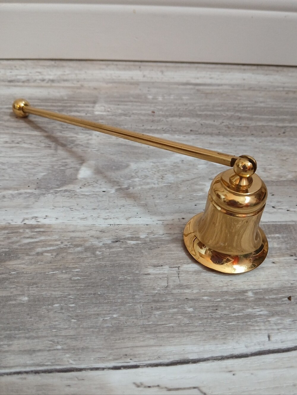 Mid-Century Modern Style Brass Candle Extinguisher - Dark Academia Accessory